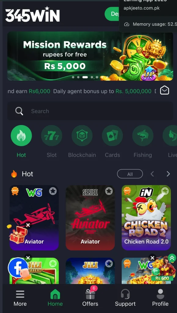 345win game interface