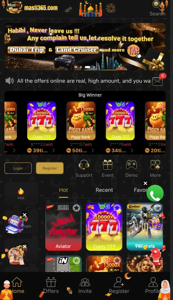  masti365 game interface 